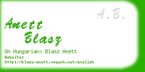 anett blasz business card